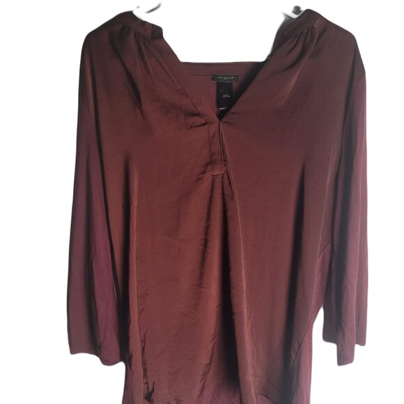 Ann Taylor Women’s Long Sleeve V Neck Size Large Same Style Red Cotton - Picture 1 of 3